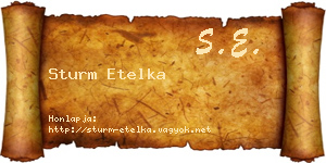 Sturm Etelka névjegykártya